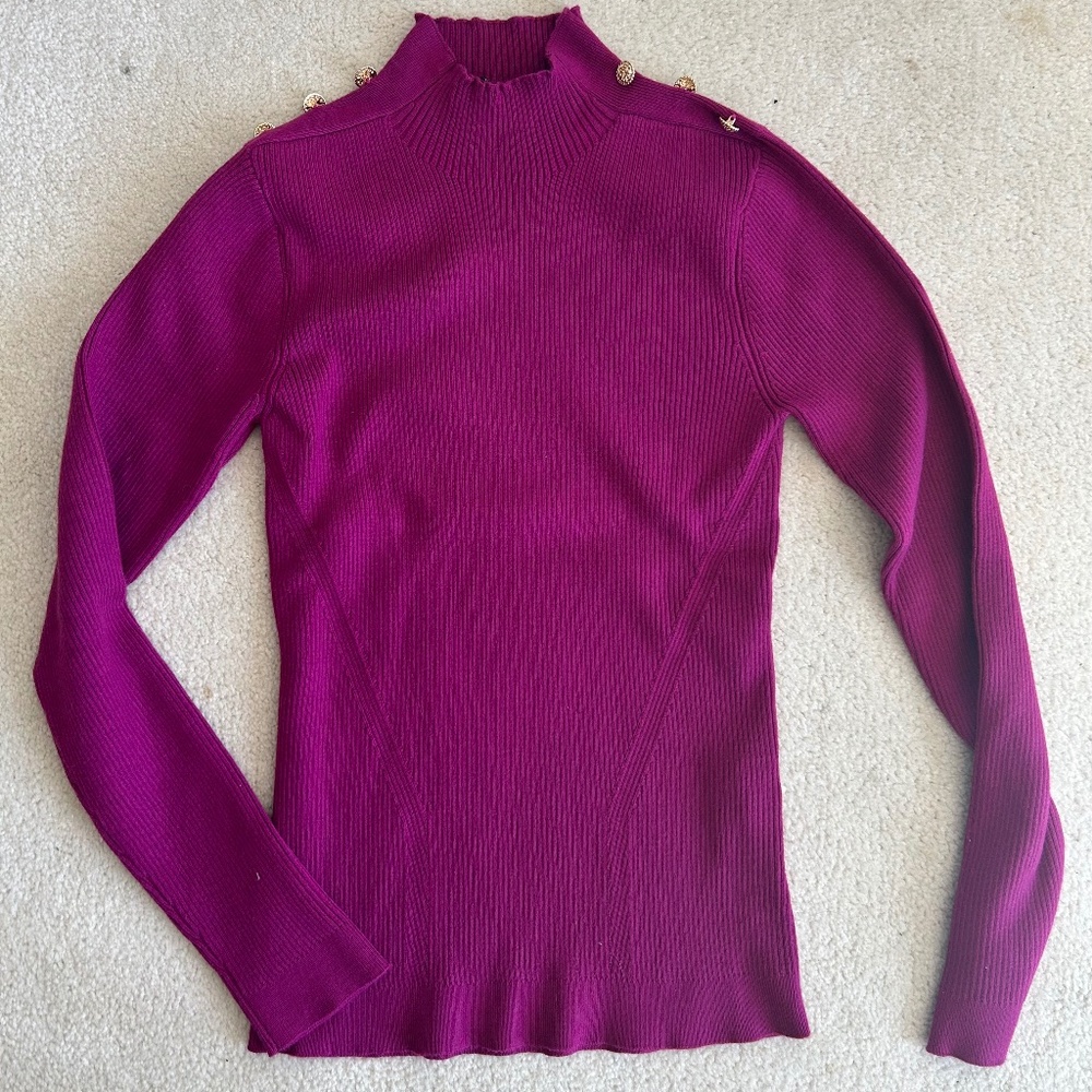 Elie Tahari Yana Rib-Knit Mock-Turtleneck Sweater